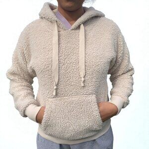 American Eagle Cozy Sherpa Hoodie With Kangaroo Pocket & Drawstrings Size XS